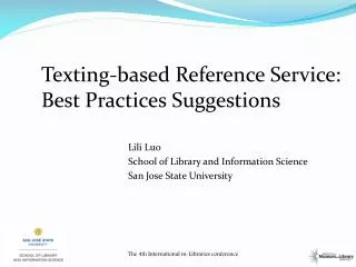 Texting-based Reference Service: Best Practices Suggestions