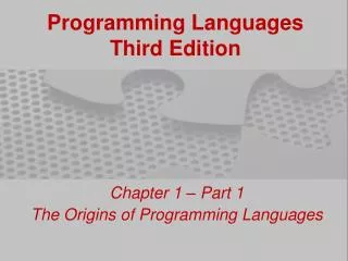 Programming Languages Third Edition