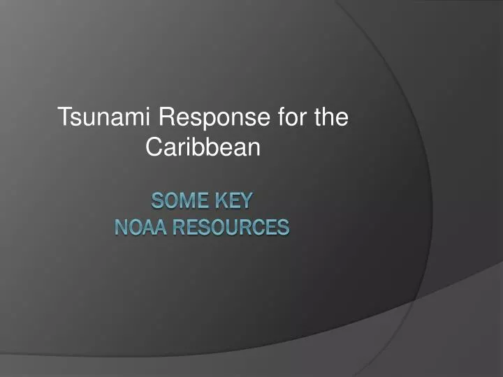 tsunami response for the caribbean