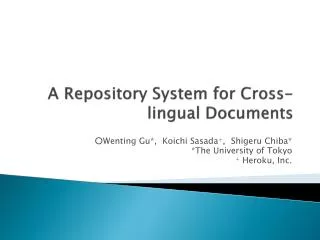 A Repository System for Cross-lingual Documents