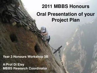 2011 MBBS Honours Oral Presentation of your Project Plan