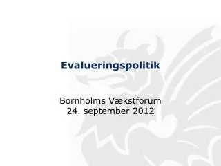 evalueringspolitik