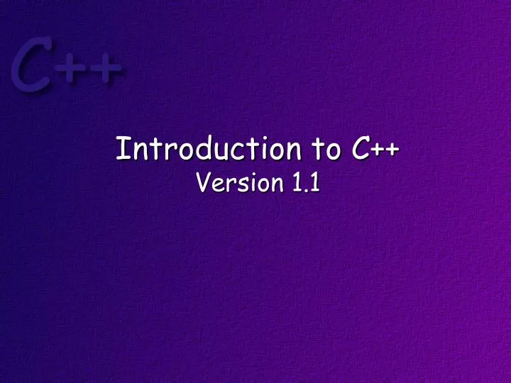 introduction to c version 1 1