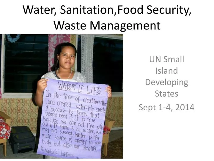 water sanitation food security waste management