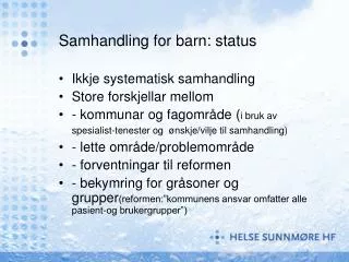 samhandling for barn status