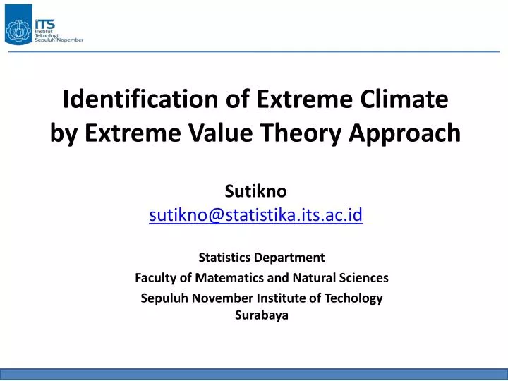 identification of extreme climate by extreme value theory approach