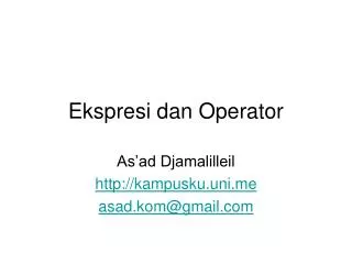 ekspresi dan operator