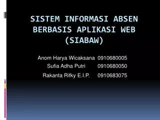 sistem informasi absen berbasis aplikasi web siabaw