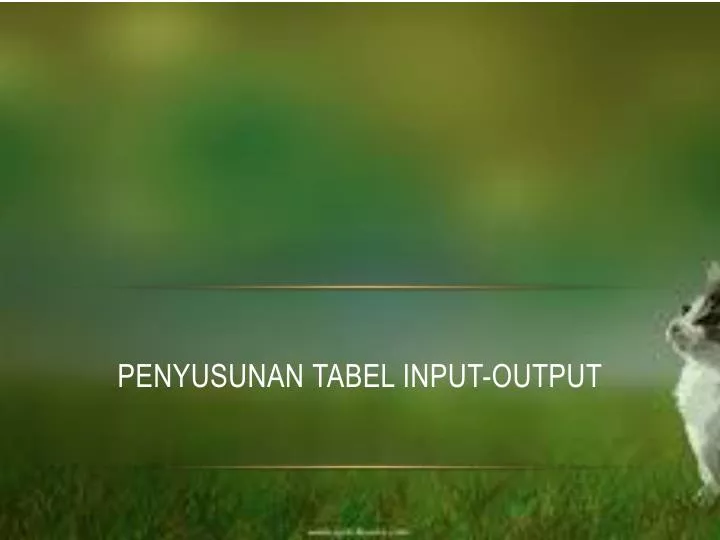 penyusunan tabel input output