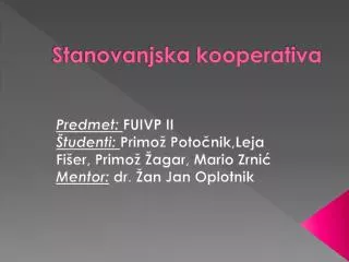 stanovanjska kooperativa