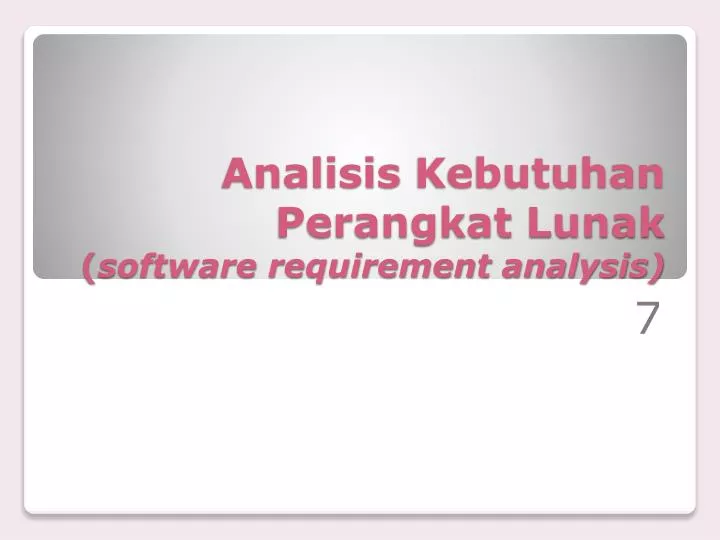 analisis kebutuhan perangkat lunak software requirement analysis