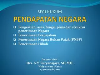 segi hukum pendapatan negara