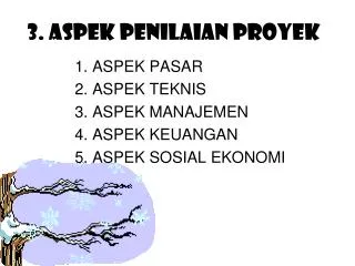 3 aspek penilaian proyek