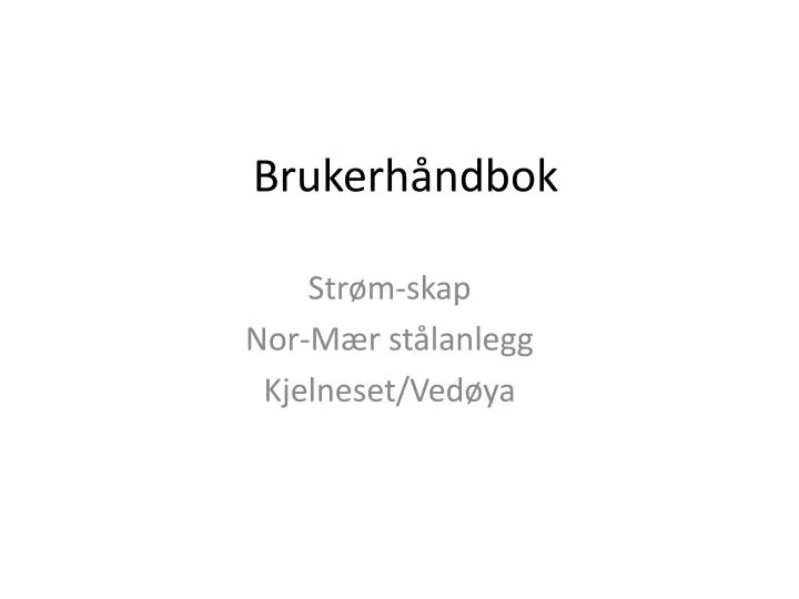 brukerh ndbok