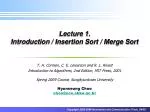 Lecture 1. Introduction / Insertion Sort / Merge Sort