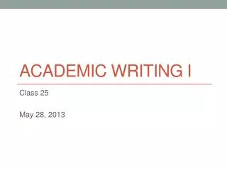 Academic writing i