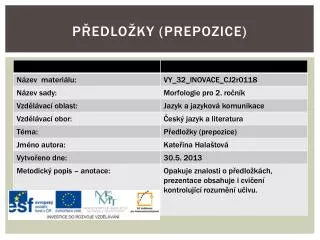p edlo ky prepozice