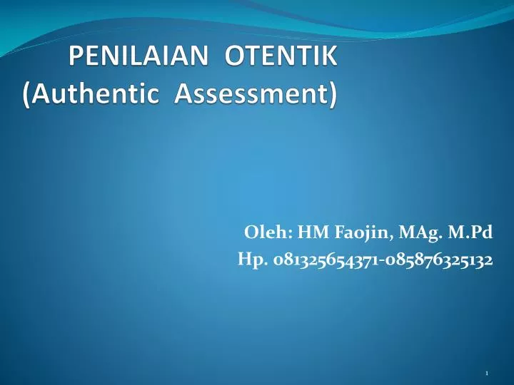 penilaian otentik authentic assessment
