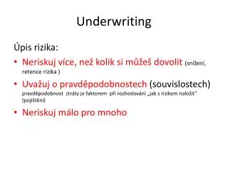 underwriting