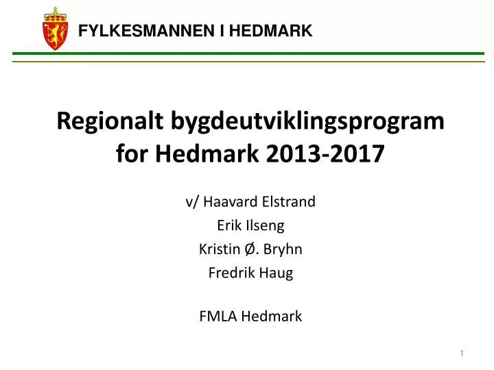 regionalt bygdeutviklingsprogram for hedmark 2013 2017