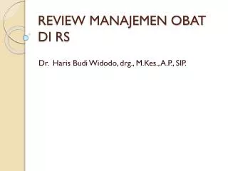 review manajemen obat di rs