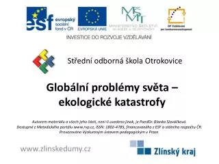 glob ln probl my sv ta ekologick katastrofy