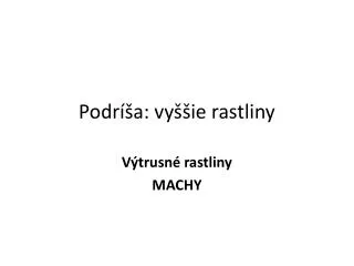 podr a vy ie rastliny