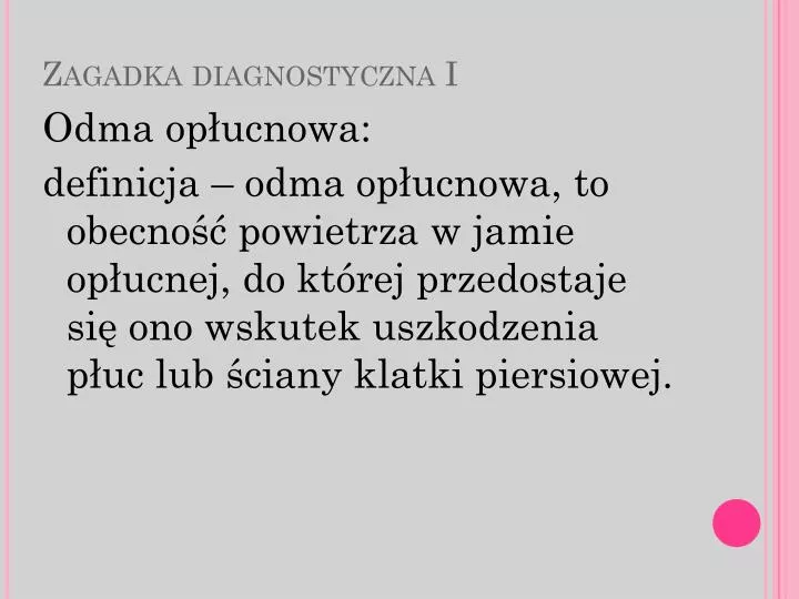 zagadka diagnostyczna i