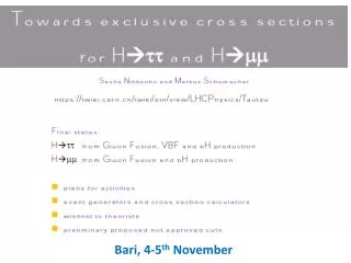 Bari, 4-5 th November