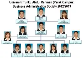 Universiti Tunku Abdul Rahman (Perak Campus) Business Administration Society 2012/2013