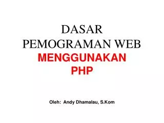 dasar pemograman web menggunakan php