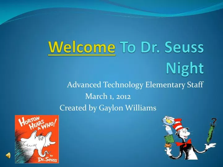 welcome to dr seuss night