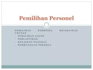 pemilihan personel