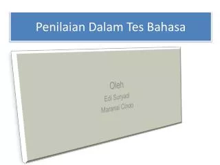 penilaian dalam tes bahasa