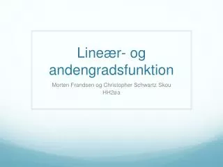 line r og andengradsfunktion
