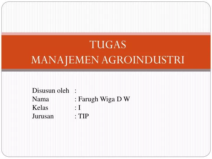 tugas manajemen agroindustri