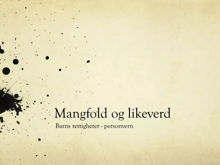 mangfold og likeverd