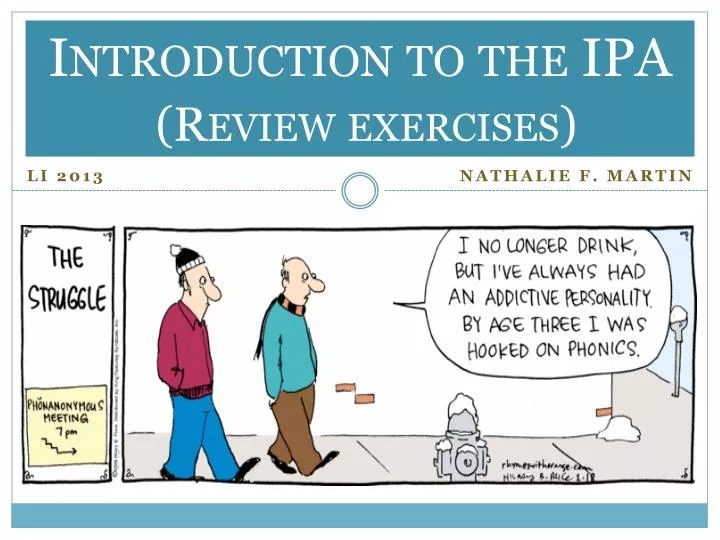 introduction to the ipa review exercises