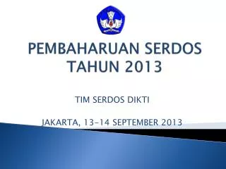 pembaharuan serdos tahun 2013