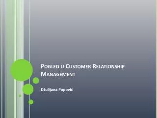 pogled u customer relationship management