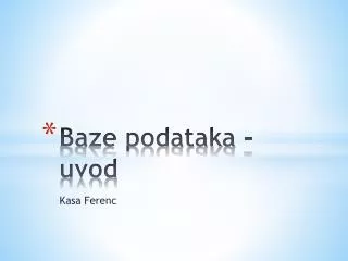 baze podataka uvod