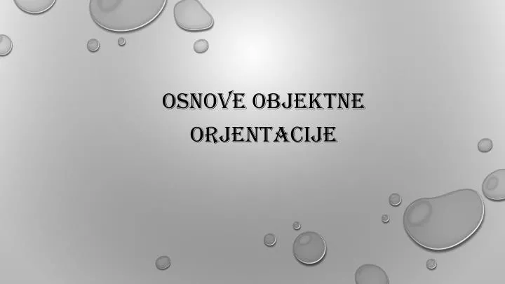 osnove objektne orjentacije