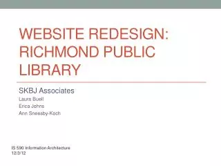 Website Redesign: Richmond Public Library