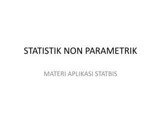 statistik non parametrik