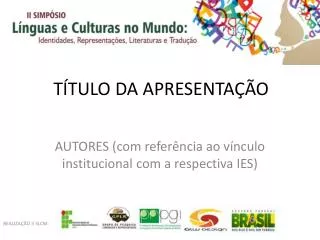 t tulo da apresenta o