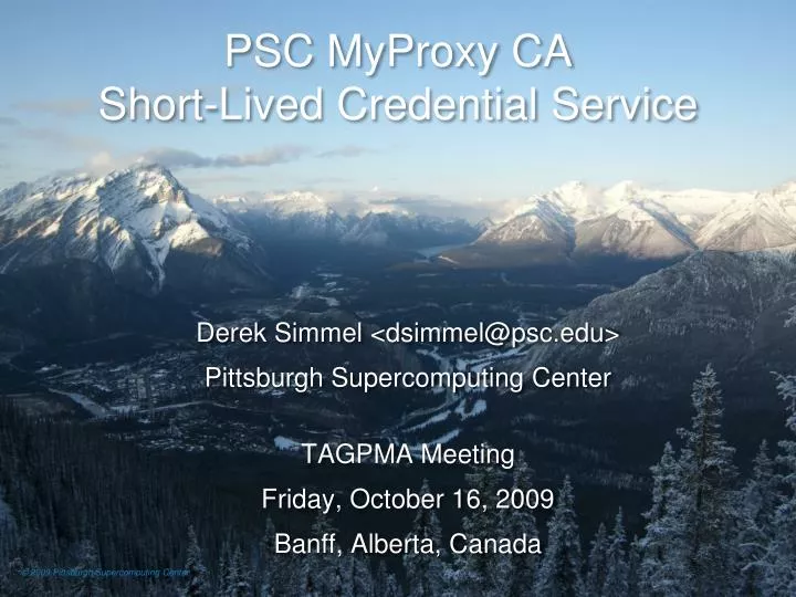 psc myproxy ca short lived credential service
