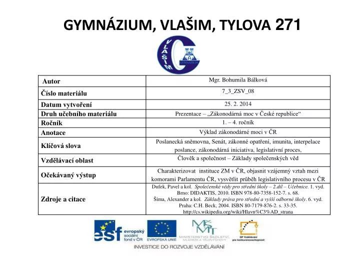 gymn zium vla im tylova 271