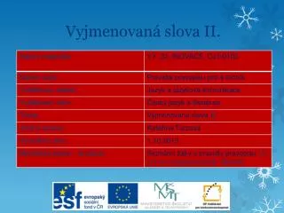 vyjmenovan slova ii
