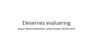 elevernes evaluering