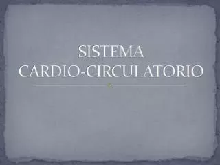 sistema cardio circulatorio